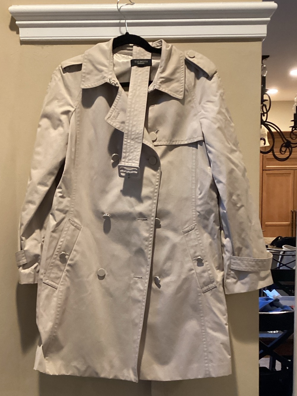 Talbots Light Beige Double-Breasted Trench Coat